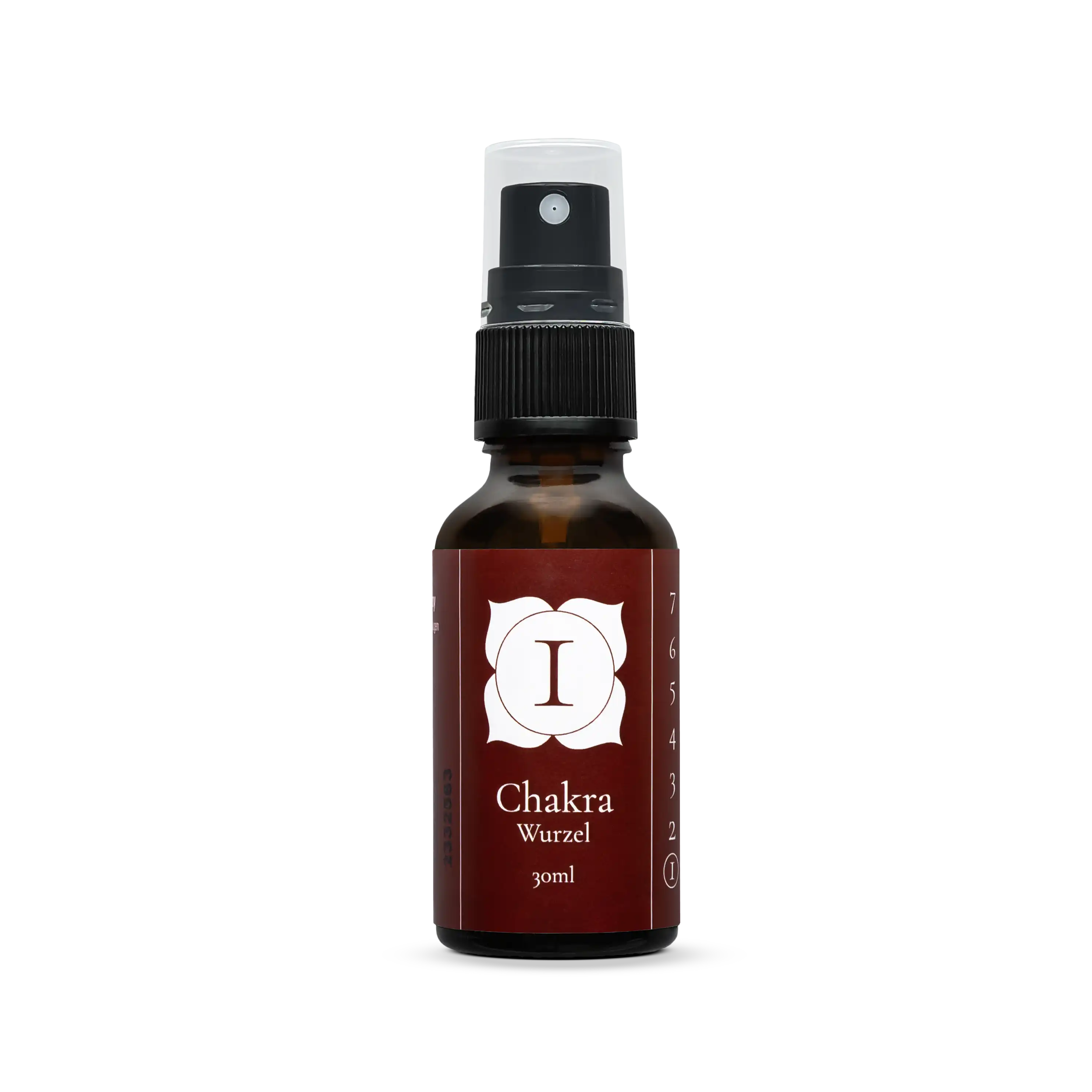 Chakra-Spray 1 – Wurzel von Löwen-Manufactur – 50 ml natürliches Raumspray mit ätherischen Ölen aus Mandarine, Rosmarin, Zypresse, Ingwer, Nelkenknospe, Patchouli, Atlaszeder und Vetiver zur energetischen Unterstützung des Wurzelchakras; im Braunglasfläschchen mit Sprühaufsatz