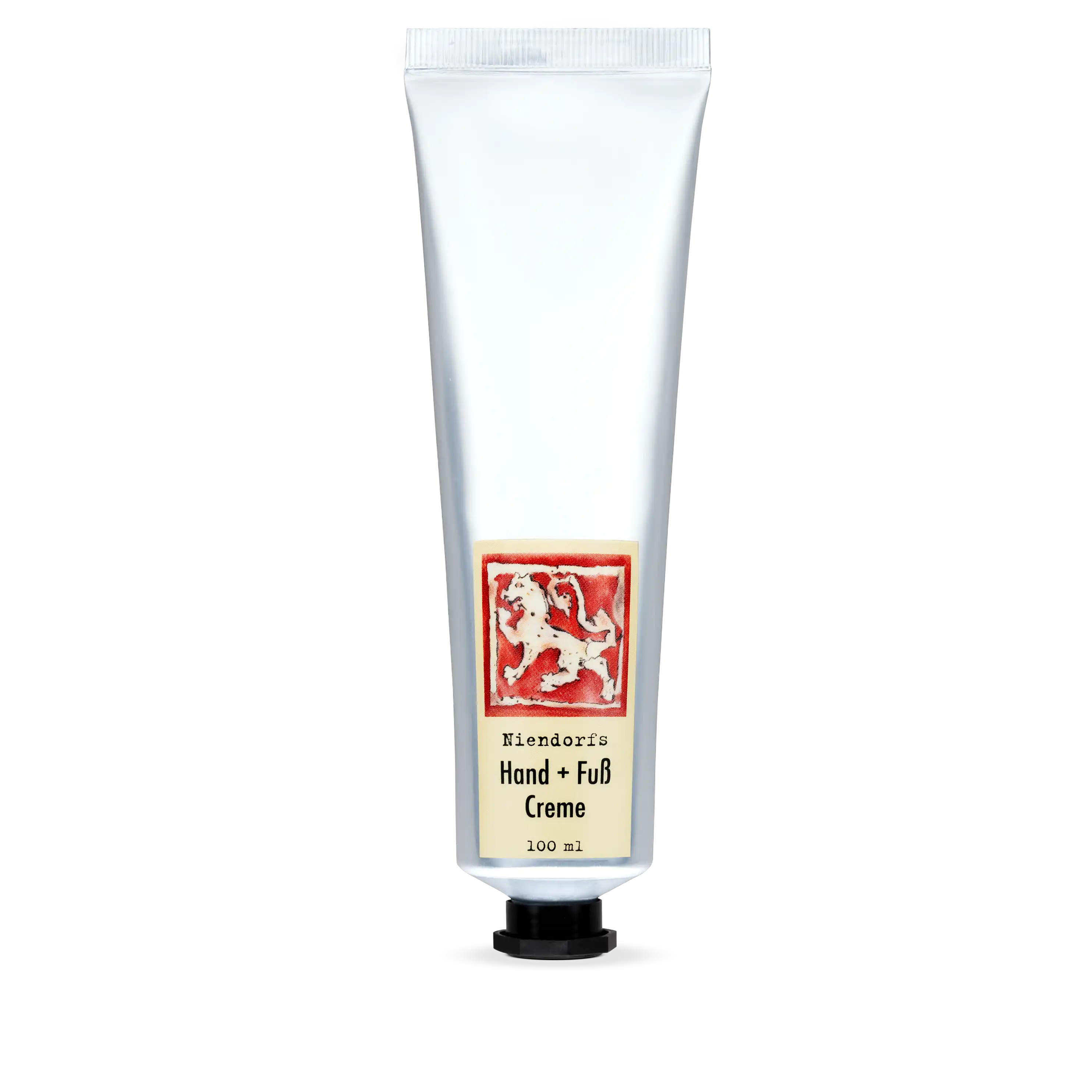 Niendorfs Hand- und Fußcreme – 100 ml vegane Pflegecreme mit 10 % Urea, Lavendel, Palmarosa, Rosengeranie und Weihrauch zur Regeneration trockener und empfindlicher Haut, in praktischer Kunststofftube