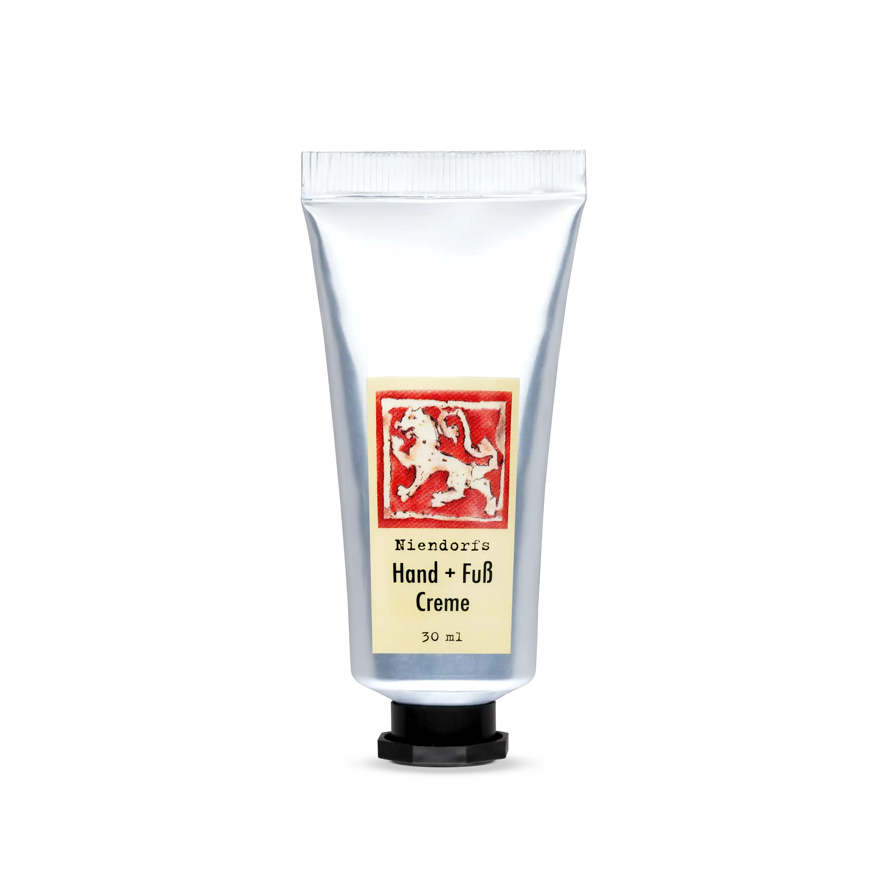 Niendorfs Hand- und Fußcreme – 30 ml vegane Pflegecreme mit 10 % Urea, Lavendel, Palmarosa, Rosengeranie und Weihrauch zur Regeneration trockener und empfindlicher Haut, in praktischer Kunststofftube