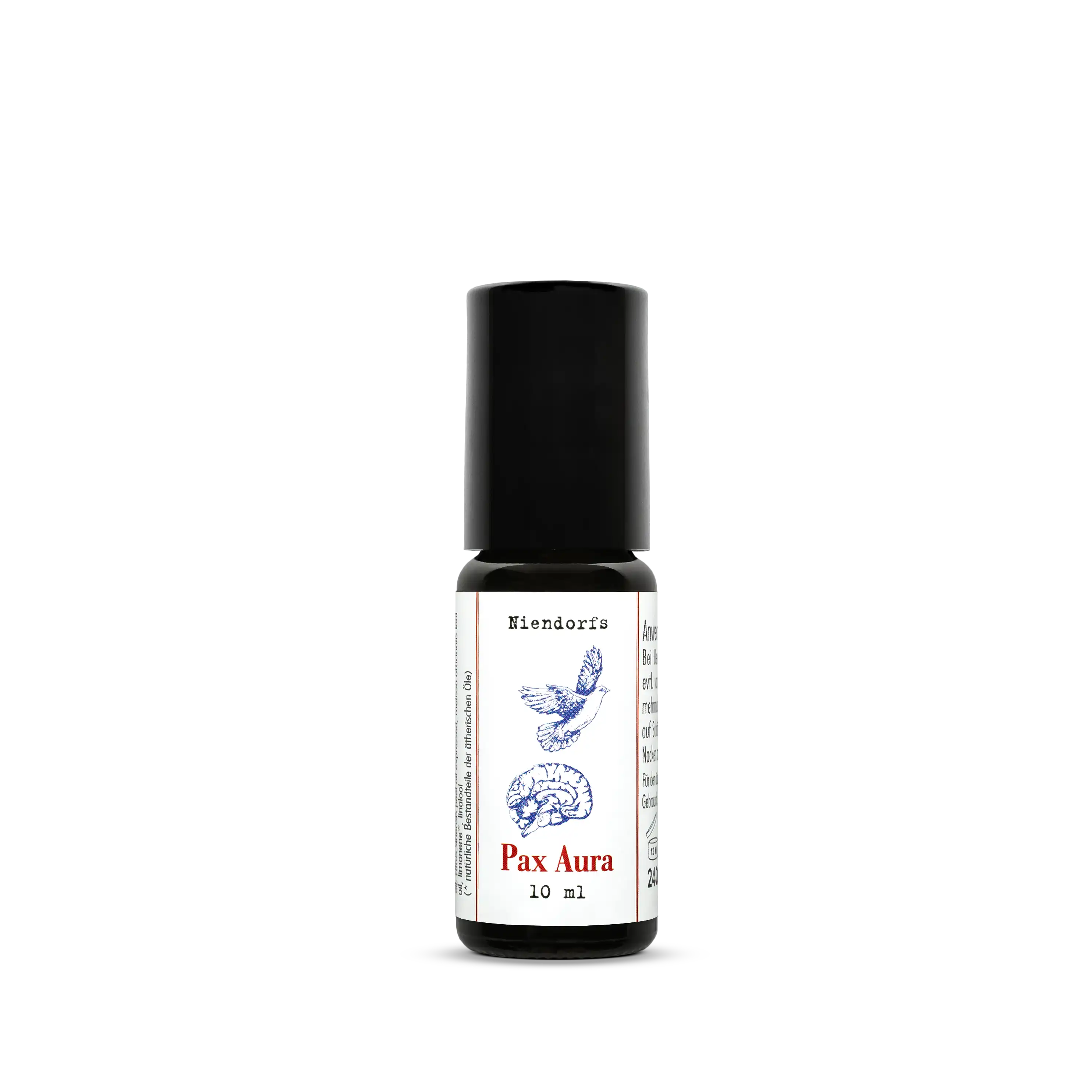 Niendorfs Pax Aura – 10ml Roll-on mit ätherischer Öl-Mischung für Entspannung und Linderung bei Kopfschmerzen, im Braunglasfläschchen mit praktischer Roll-On