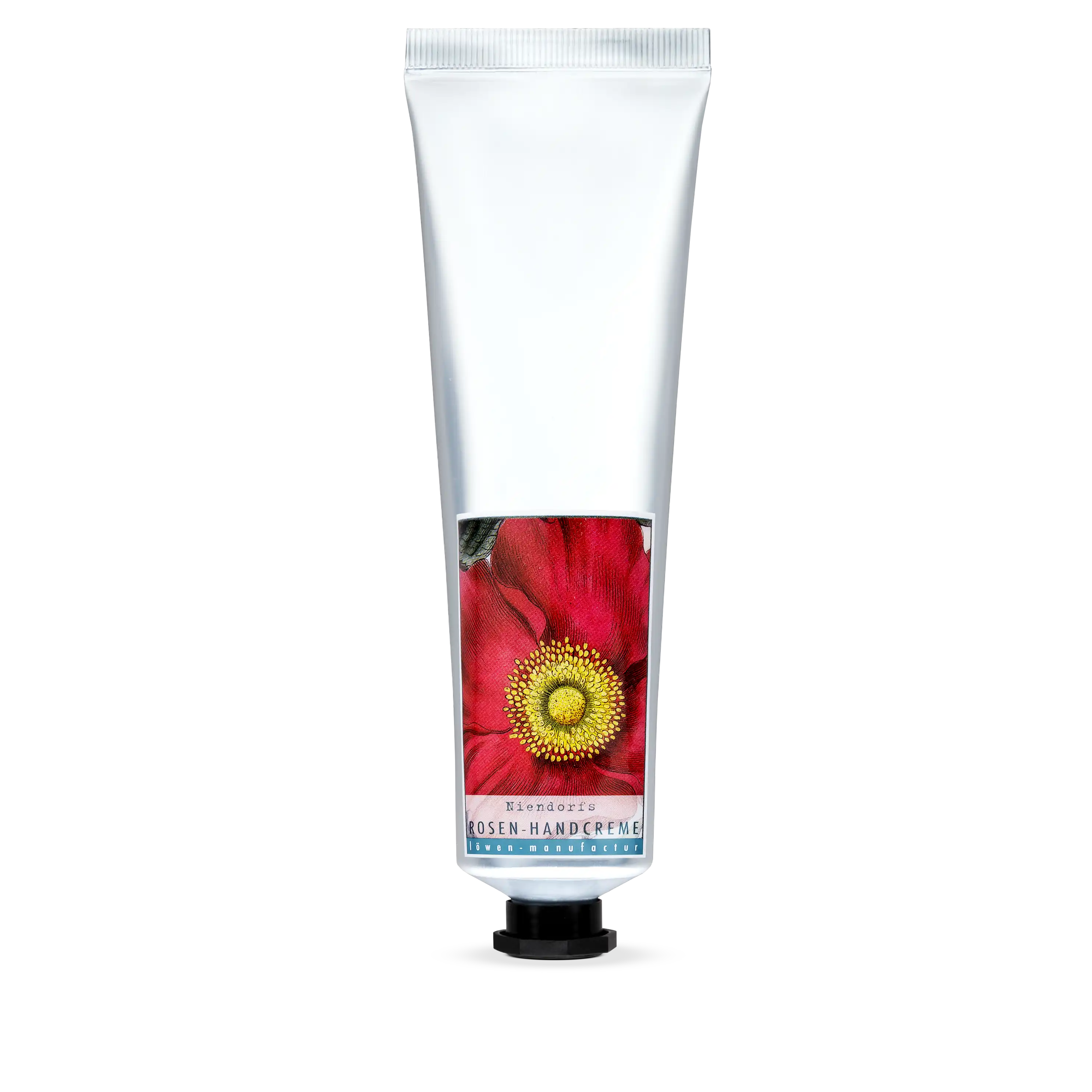 Niendorfs Rosen-Handcreme – 100 ml vegane Handpflege mit Rosenabsolue, Vanille, Palmarosa, Rosengeranie, Bergamotte und Ylang-Ylang zur intensiven Feuchtigkeitsversorgung und Pflege trockener Hände, in praktischer Kunststofftube
