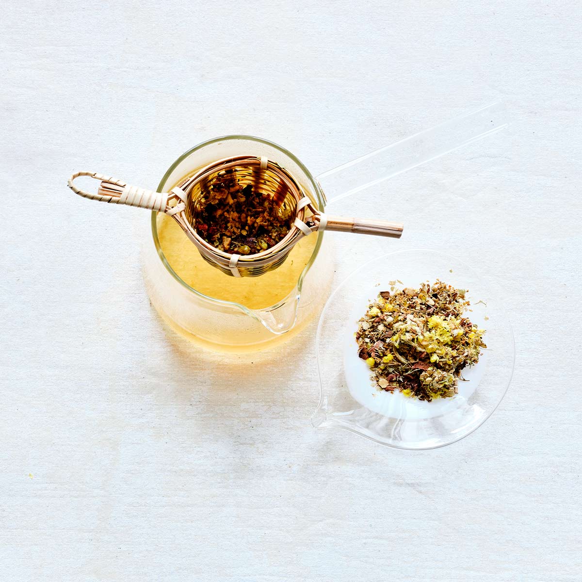 Teemischung Nr. 1 – 75 g wohlschmeckende Kräuterteemischung mit Linden- und Holunderblüten, Ingwer, Zimt, rotem Sonnenhut und Kap-Pelargonie zur Unterstützung in Erkältungszeiten; aus überwiegend kontrolliert biologischem Anbau, vegan, im wiederverschließbaren Papierbeutel